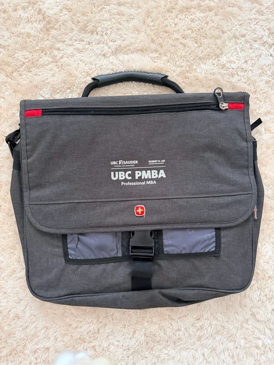Swiss Gear Grey UBC Professional MBA Briefcase Messenger Bag