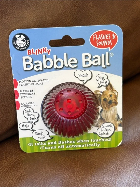 Blinky Babble Ball - Red Interactive Dog Toy Small