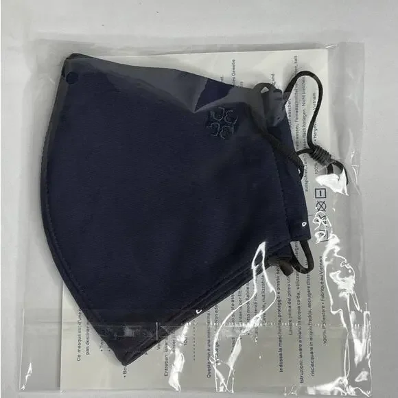 Tory Burch Two Layer Adjustable Face Mask BLue
