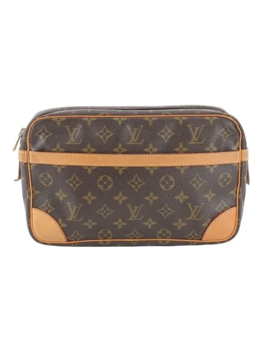 Louis Vuitton Monogram Compiegne 28 Leather Clutch Pouch Business