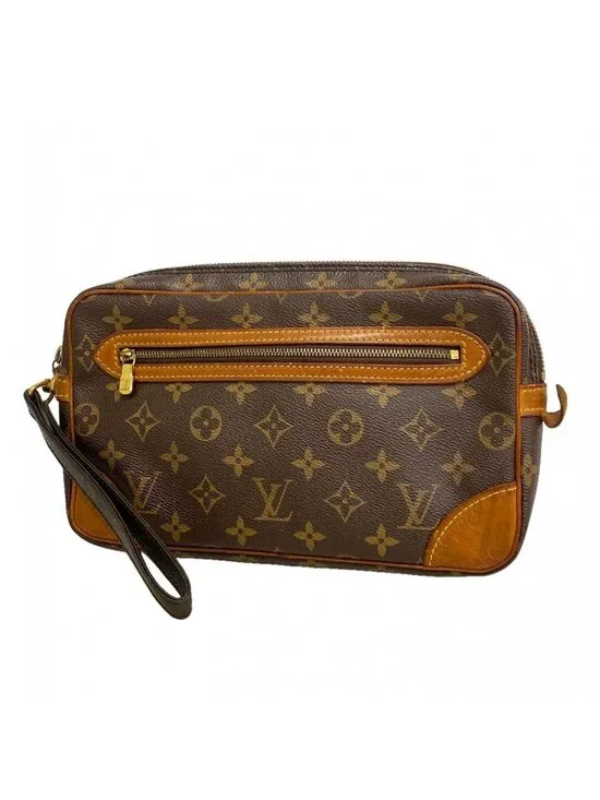 Louis Vuitton Clutch Monogram Marly Dragonne GM Brown