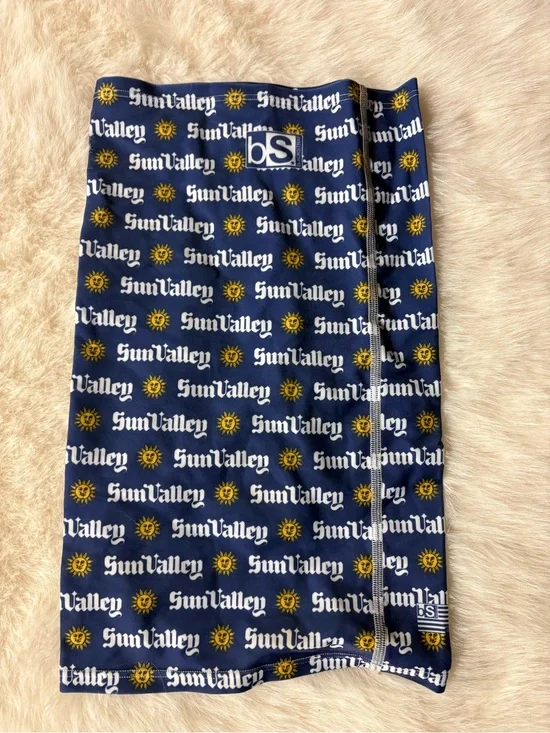 SunValley Navy & Yellow Logo Neck Gaiter