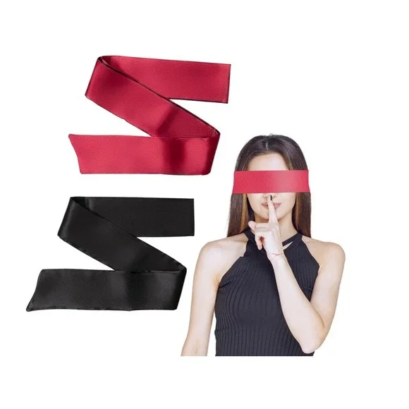 2 Pcs Satin Eye Mask for Sleeping Blindfold for Women & Men - Adults NIP No Box