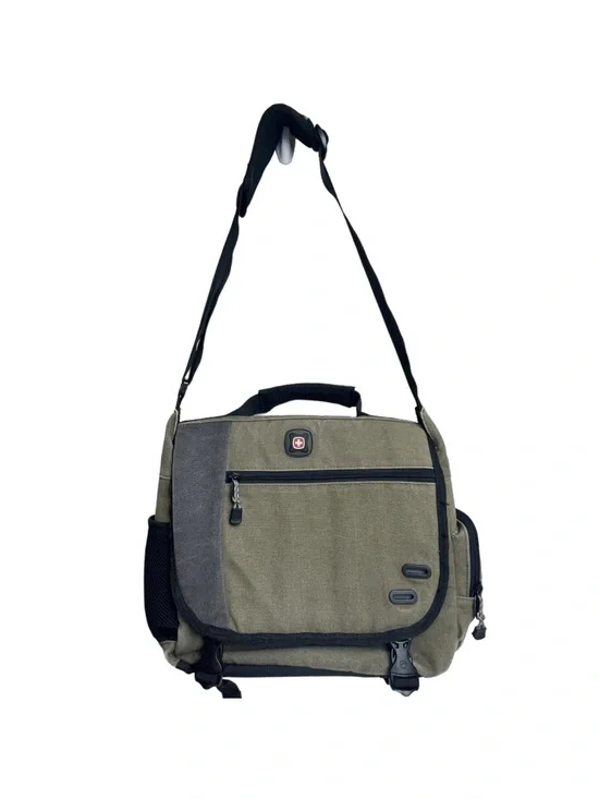 SwissGear Wenger Zinc Adjustable Messenger Bag w/Padded Laptop Compartment Olive