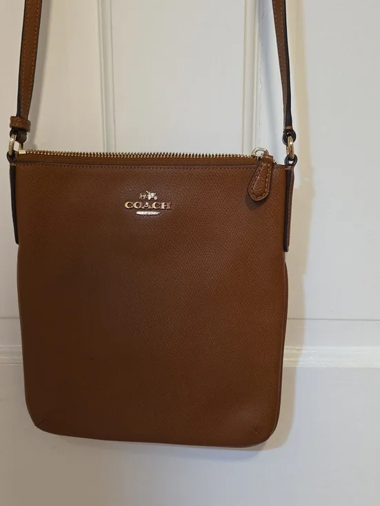 Coach Leather Crossbody Messenger in Chestnut Brown