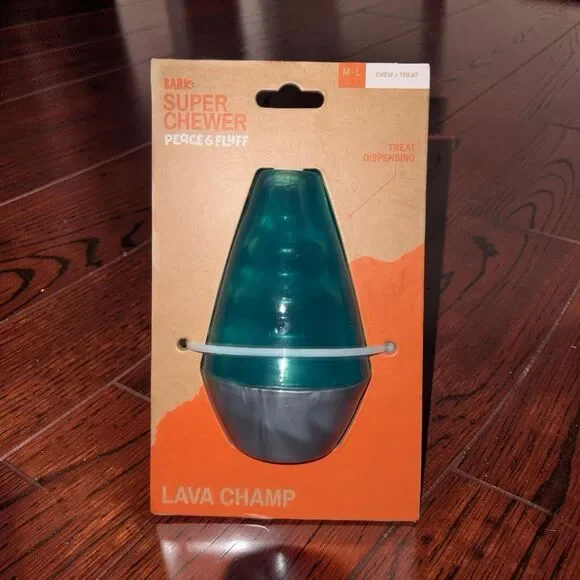Bark Box Blue Lava Champ Tough Treat Dispensing Dog Chew Toy M/L