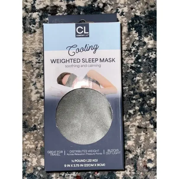 Comfort Lab Cooling Weighted Sleep Mask Gray NEW Soothing Calming Travel NWT
