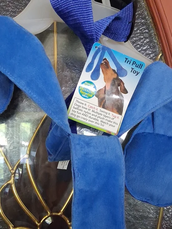 Tri Pull Dog Tug Toy - Blue - Durable Interactive Play