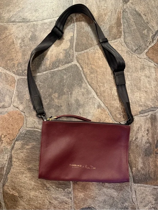 Timbuk2 Jet Set Pouch Pebbled Leather Crossbody Bag!!