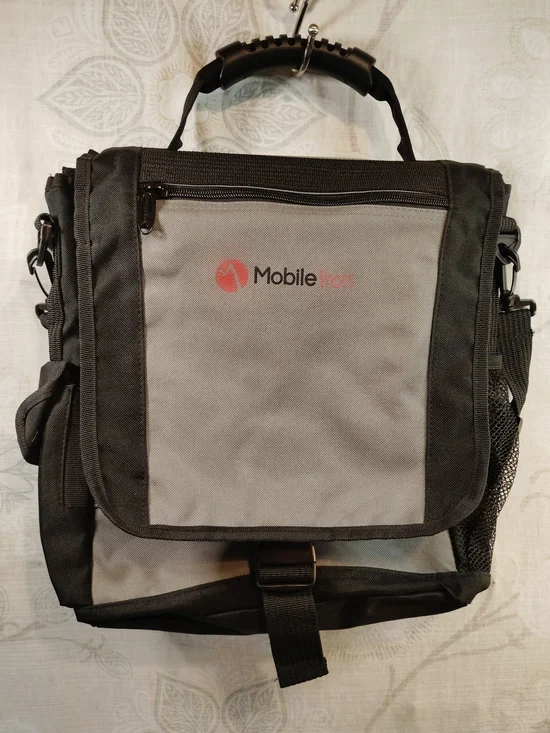 Mobil Iron Gray and Black Messenger Bag