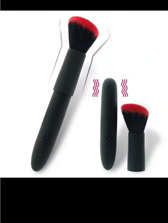 Rechargeable Red-Tip Facial Makeup Brush - Black Handle BNIB