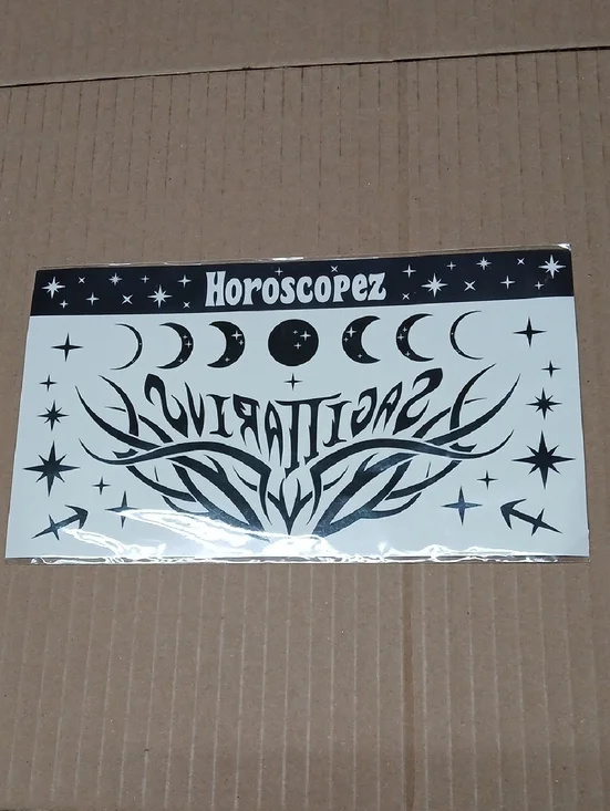 Dolls Kill Horoscopez Sagittarius Zodiac Sign Temporary Tattoo Sheet Horoscope