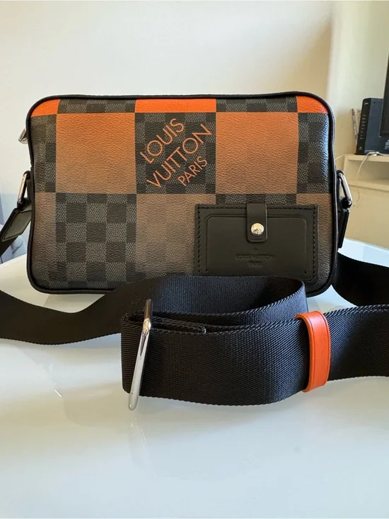 Louis Vuitton Black and Orange Damier Messenger Crossbody