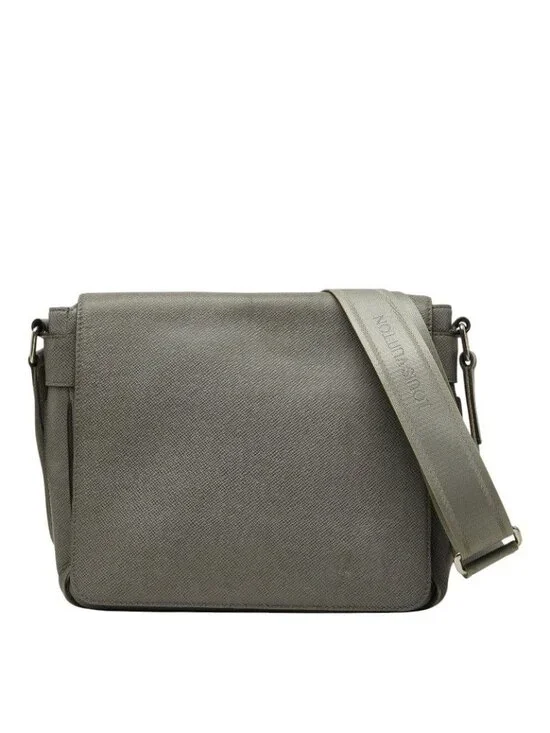 Louis Vuitton Taiga Roman PM Crossbody Shoulder Bag Glacier Gray Leather