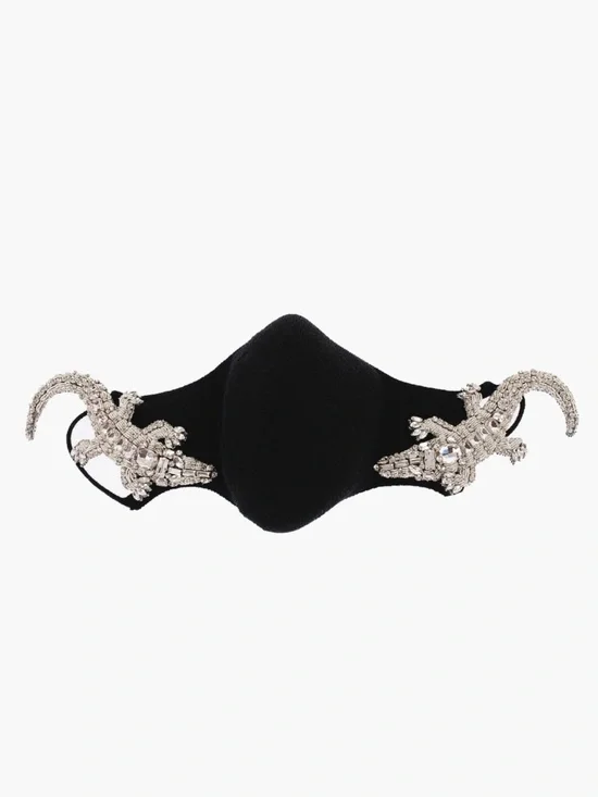 Balmain Face Mask with Bejeweled Crocodile (RARE)