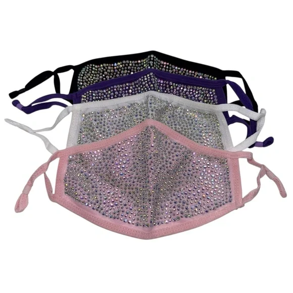 Rhinestone Fashion Face Masks Set‎ of 4 Rave Festival Daily Wear