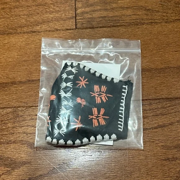 Mestiza New York Embroidered Black Fabric Face Mask with Stitching