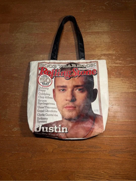Y2K Rolling Stones Justin Timberlake 2003 Year Book Tote Bag