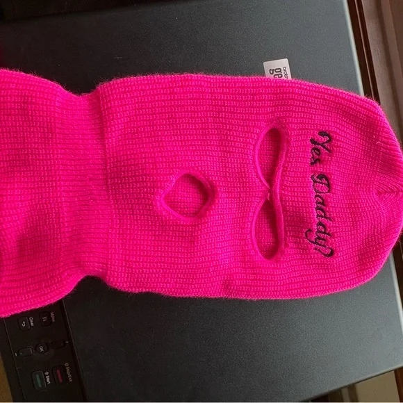 Hot Pink Knit Face Mask Ski Balaclava