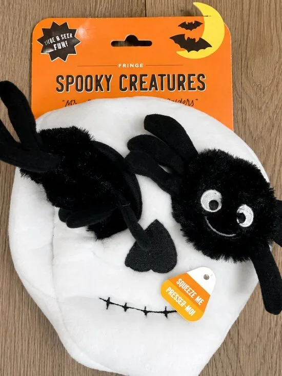 Fringe Studio Hide & Seek Dog Toy – Skull with Spiders | 4-Piece Set | NWT