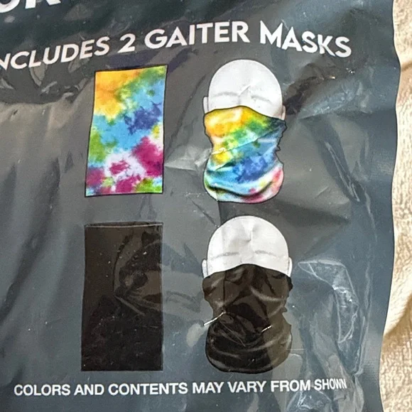 Tie-Dye & Black Gaiter Face Mask Duo - Pack of 2
