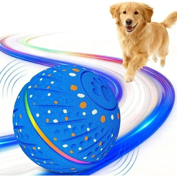 Interactive Dog Toys Ball - Smart Moving Bouncing Dog Ball w. Colorful Lights