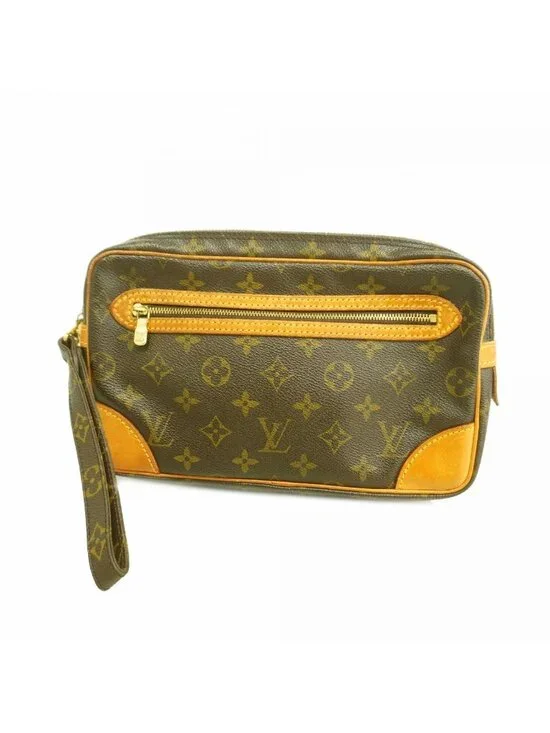 Louis Vuitton Clutch Monogram Marly Dragonne GM Brown