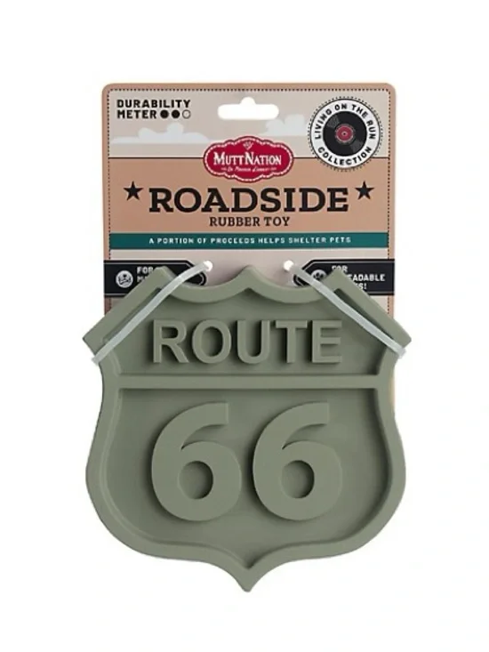 MuttNation Large Roadside 'Route 66' Rubber Dog Toy
