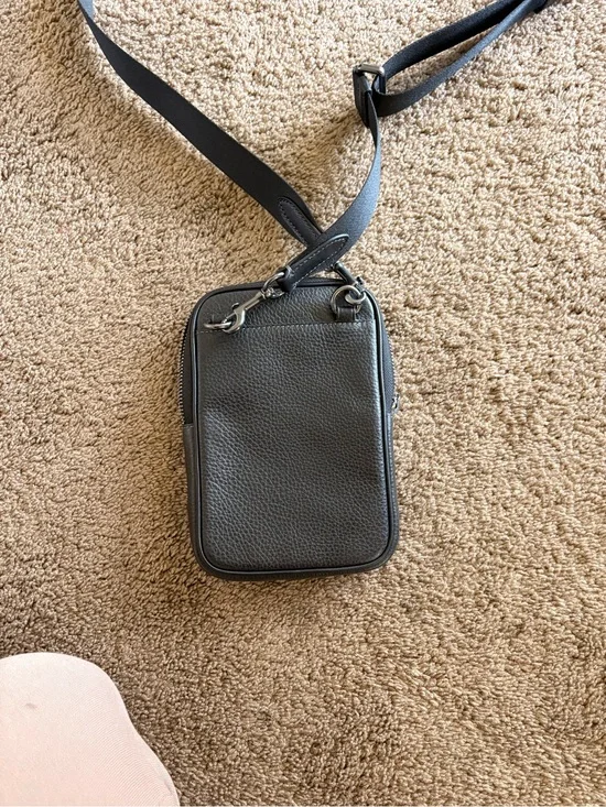 Coach Black Pebbled Leather Messenger Crossbody