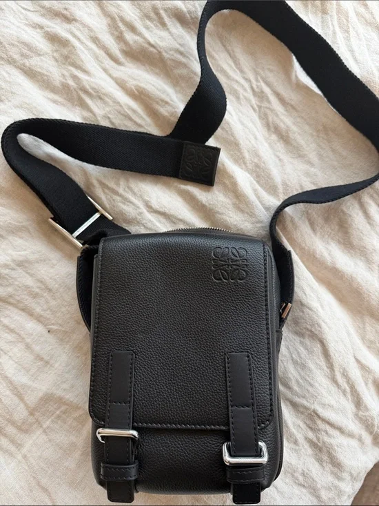Loewe Military XS Black Leather Messenger Crossbody Bag