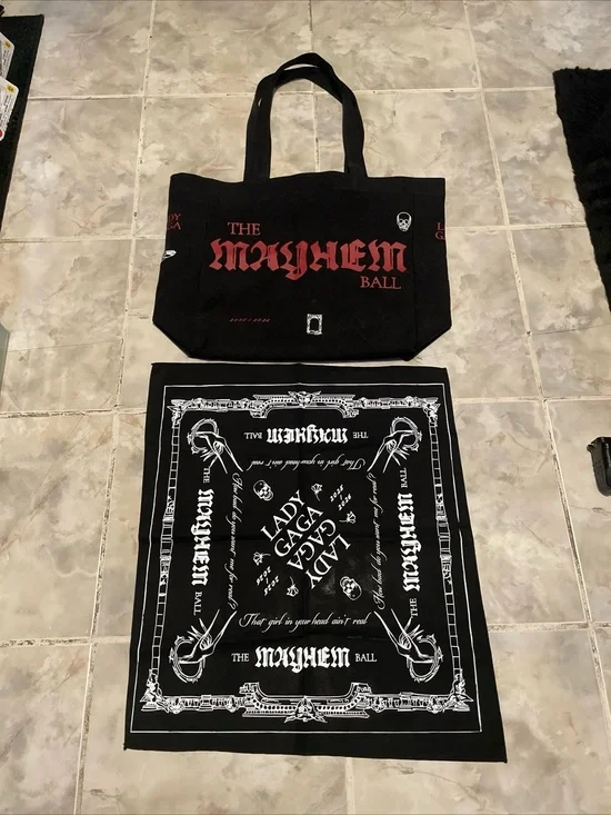Lady Gaga - Mayhem Ball Tour - Official Ball Black Opera Haus Tote Bag + Bandana