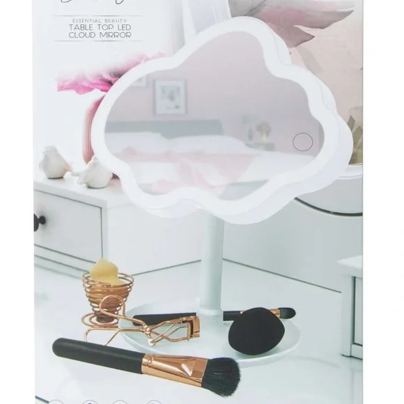 Cloud-Shaped LED Vanity Mirror - White