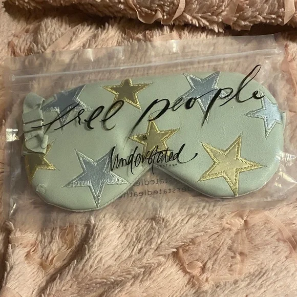 Free People Metallic Star Sleep Mask - Gold and Silver