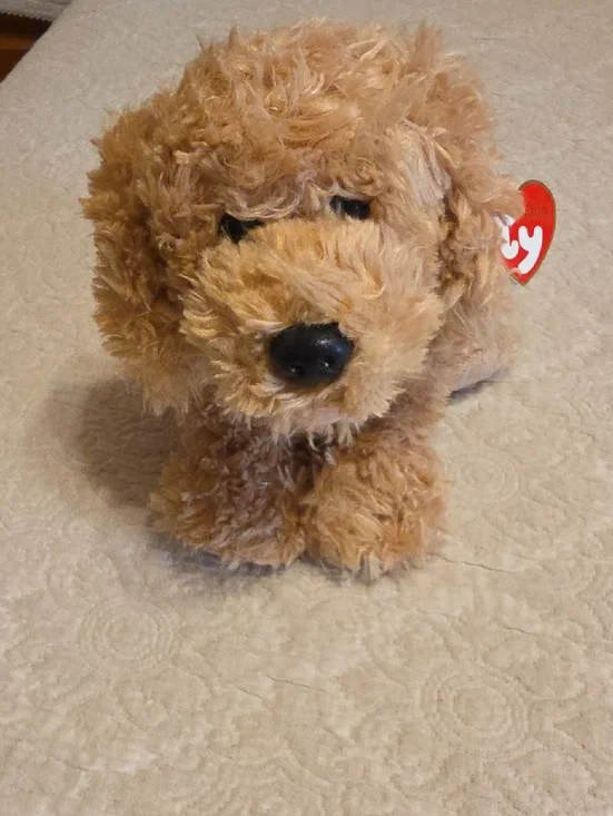 Ty Plush Tan-Brown Fluffy Puppy Toy 
