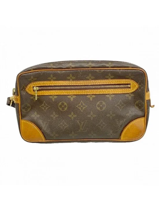 Louis Vuitton Clutch Monogram Marly Dragonne GM Brown