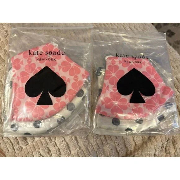 Kate Spade Cloth Face Mask Covering Picture Dot Spade NIP 2 Packs Of Set of 2