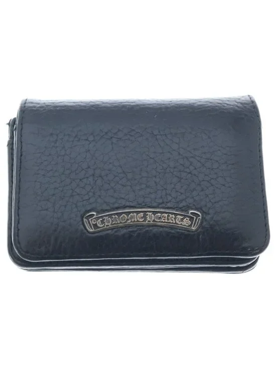 Chrome Hearts Crd Arch Logo Plate 3 Pockets Leather Card Case Black