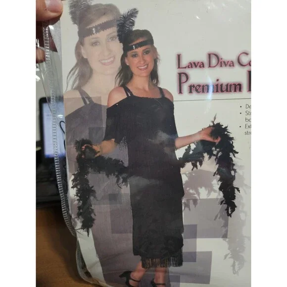 XX 4217 Premium Deluxe Deco Black Flapper Dress Costume by Sunnywood