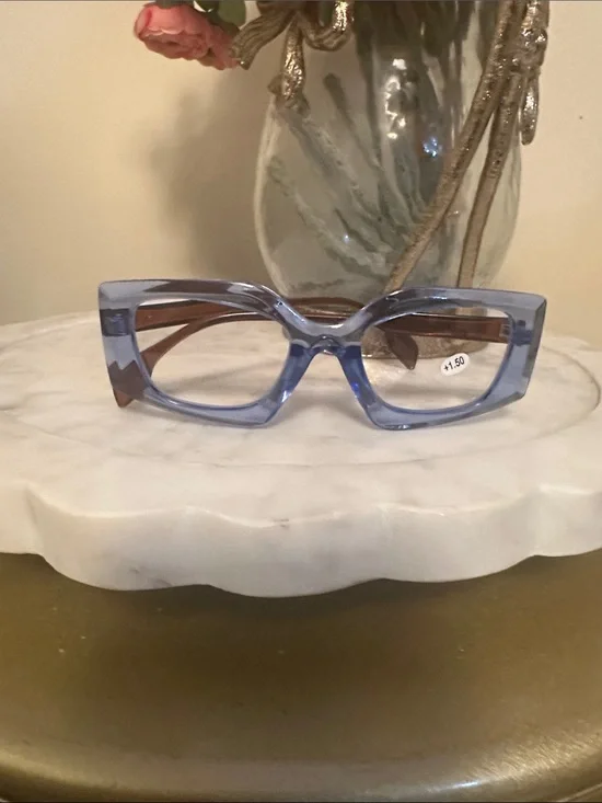 Translucent Periwinkle Cat-Eye Reading Glasses