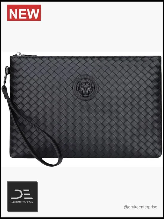 PU Leather Men's Clutch Bag RFID Blocking Large Wristlet Wallet