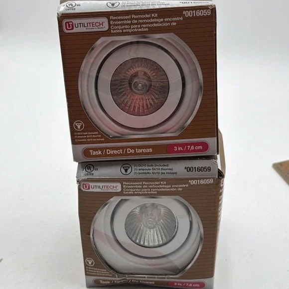 Lot 2 Ulitech White 3 inch GU10 50 Watt Gimbal Kit Lighting Kit 16059 Open/NEW