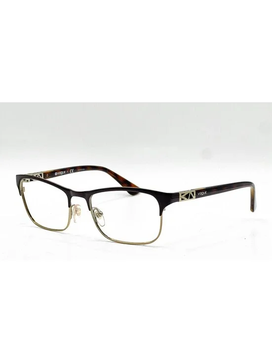 Vogue VO 3996 997 Brown Pale Gold Rectangle Authentic Eyeglass Frames 53-18