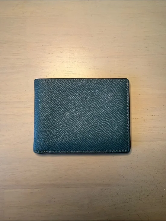 Vintage Coach Leather Slim Bifold Wallet in Mod Blue