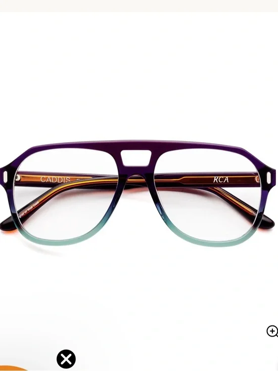 Caddis RCA Purple to Teal Gradient Aviator Glasses Magnification2.75