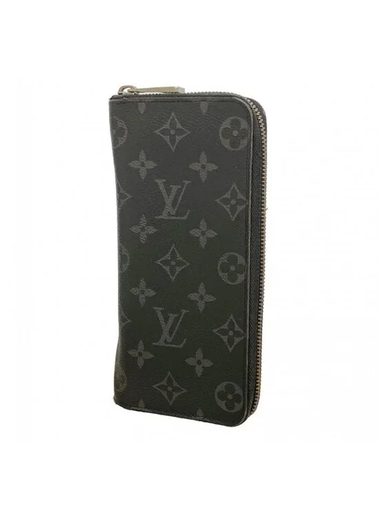 Louis Vuitton Wallet Monogram Eclipse Zippy Vertical Black