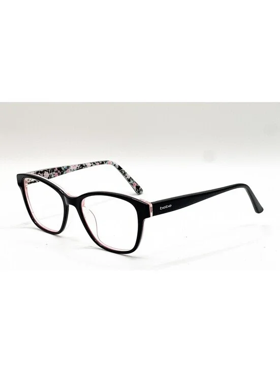 Bebe BB5184 001 Jet Black Rectangle Authentic Eyeglass Frames 53-17-140