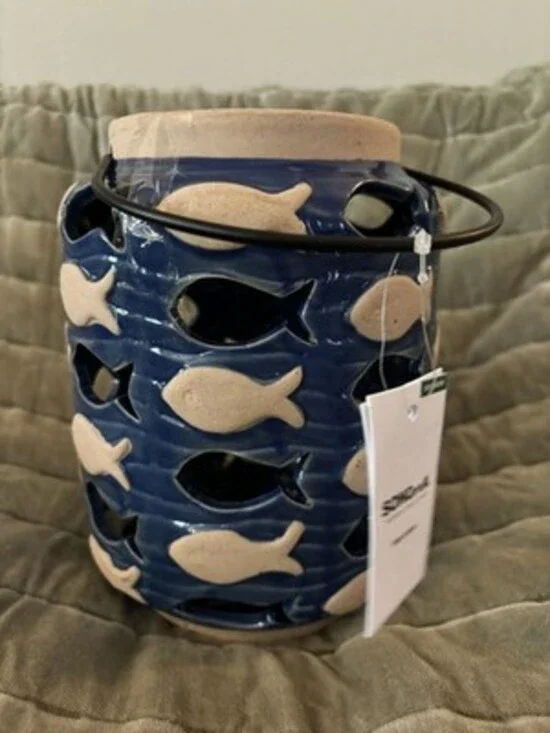 Sonoma Goldfish Ceramic Candle Lantern