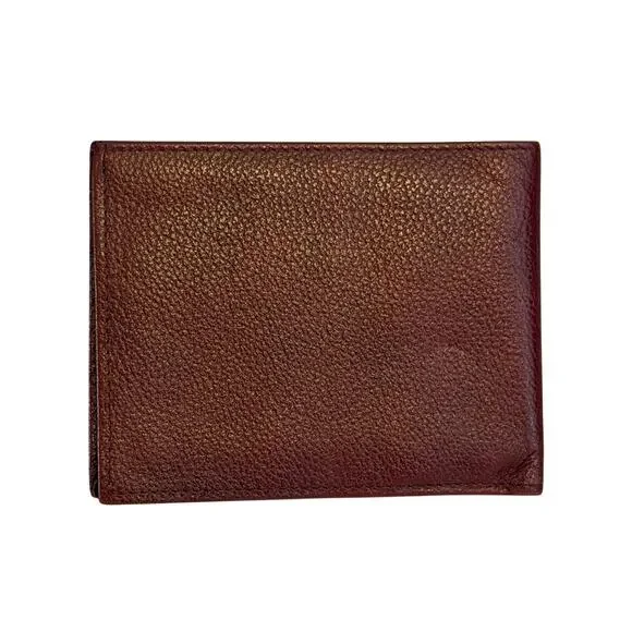 Pierre Cardin Bifold Wallet OS Dark Red Cowhide Leather Vintage Classic Luxury