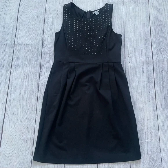 DKNY Little Black Sleeveless Dress with Silver Metal Detail Size 8