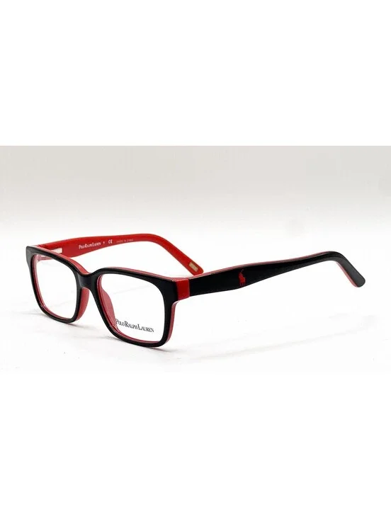 Polo Ralph Lauren 8524 1503 Black/RED Full Rim Authentic Eyeglass Frames 46-15